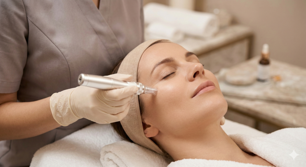 What happens during a microneedling treatment?